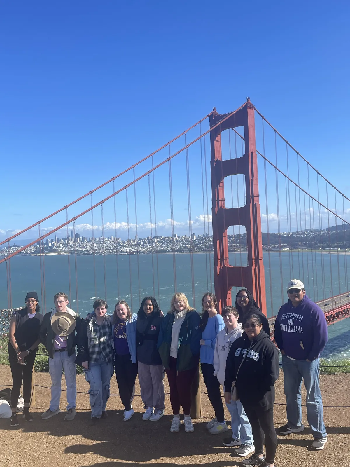 Group photo by the Golden Gate Bridge