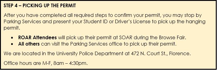 Step 4 Pick up permit